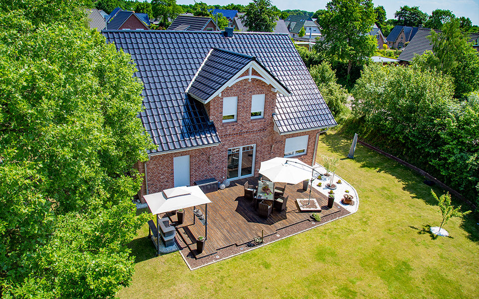Einfamilienhaus - Terrasse Hamburg Luftbild Immobilie