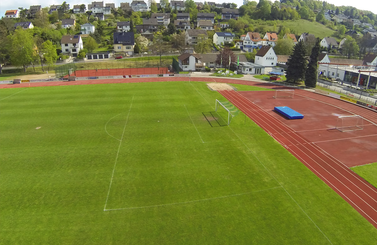 Luftbild - SV Alfeld Fußball - Hindenburgstadion - Toransicht