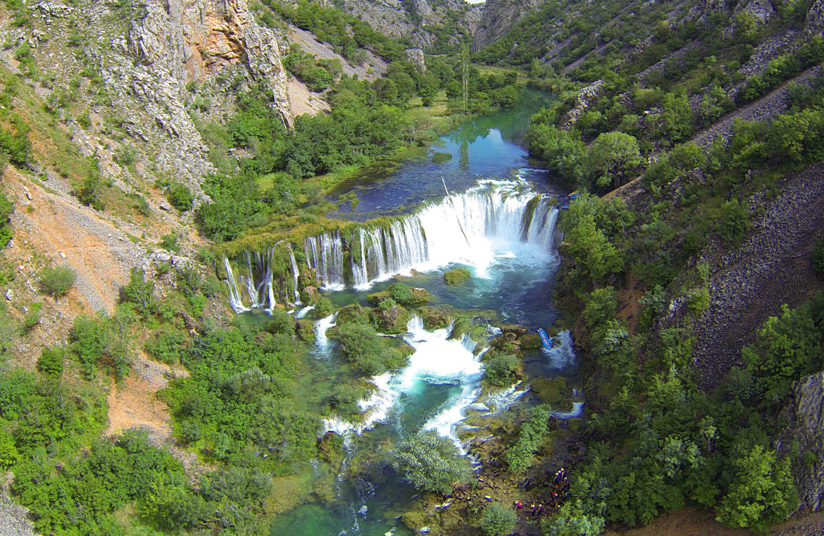 Wasserfälle Zrmanja Kroatien Luftbild