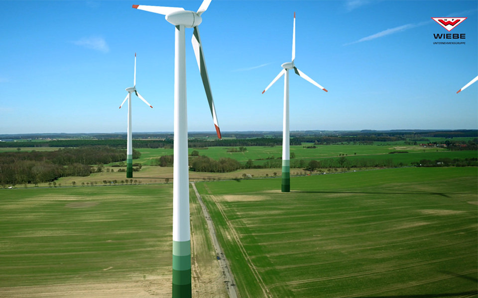 Wiebe Windpark Animation - Luftbild Drohne - Nachher